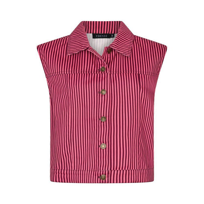 Ydence | Gilet Marit | Coral pink/burgundy