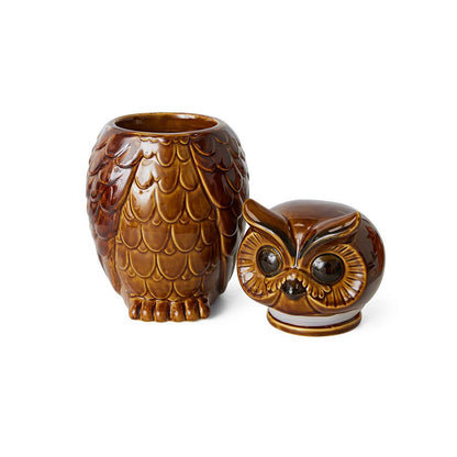 HKLIVING - Ceramic owl jar - Roasted