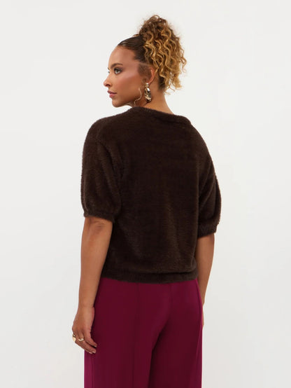 Ydence | Knitted Top Mary | Dark Brown