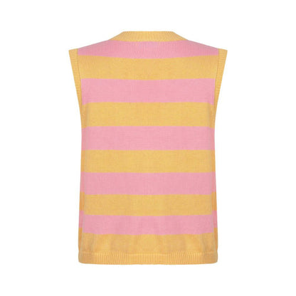 Ydence | Knitted Top Judith | Yellow/pink