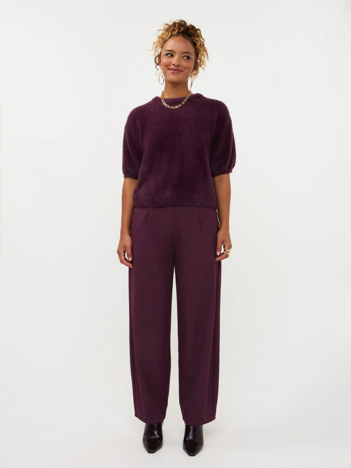 Ydence | Knitted Top Mary | Aubergine