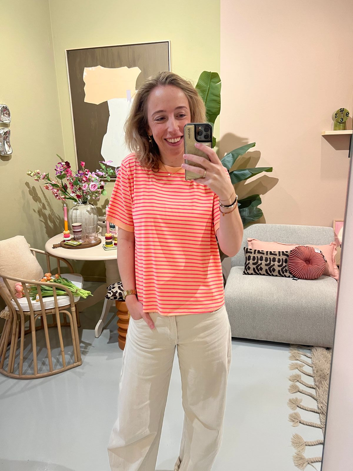 T-shirt Coco - Zalm Fuchsia