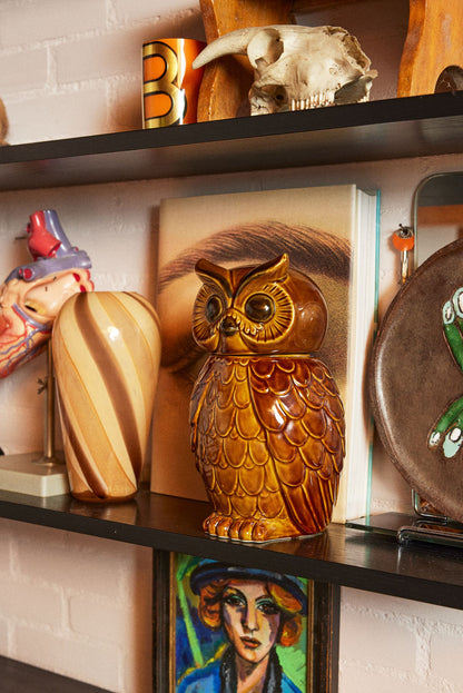 HKLIVING - Ceramic owl jar - Roasted