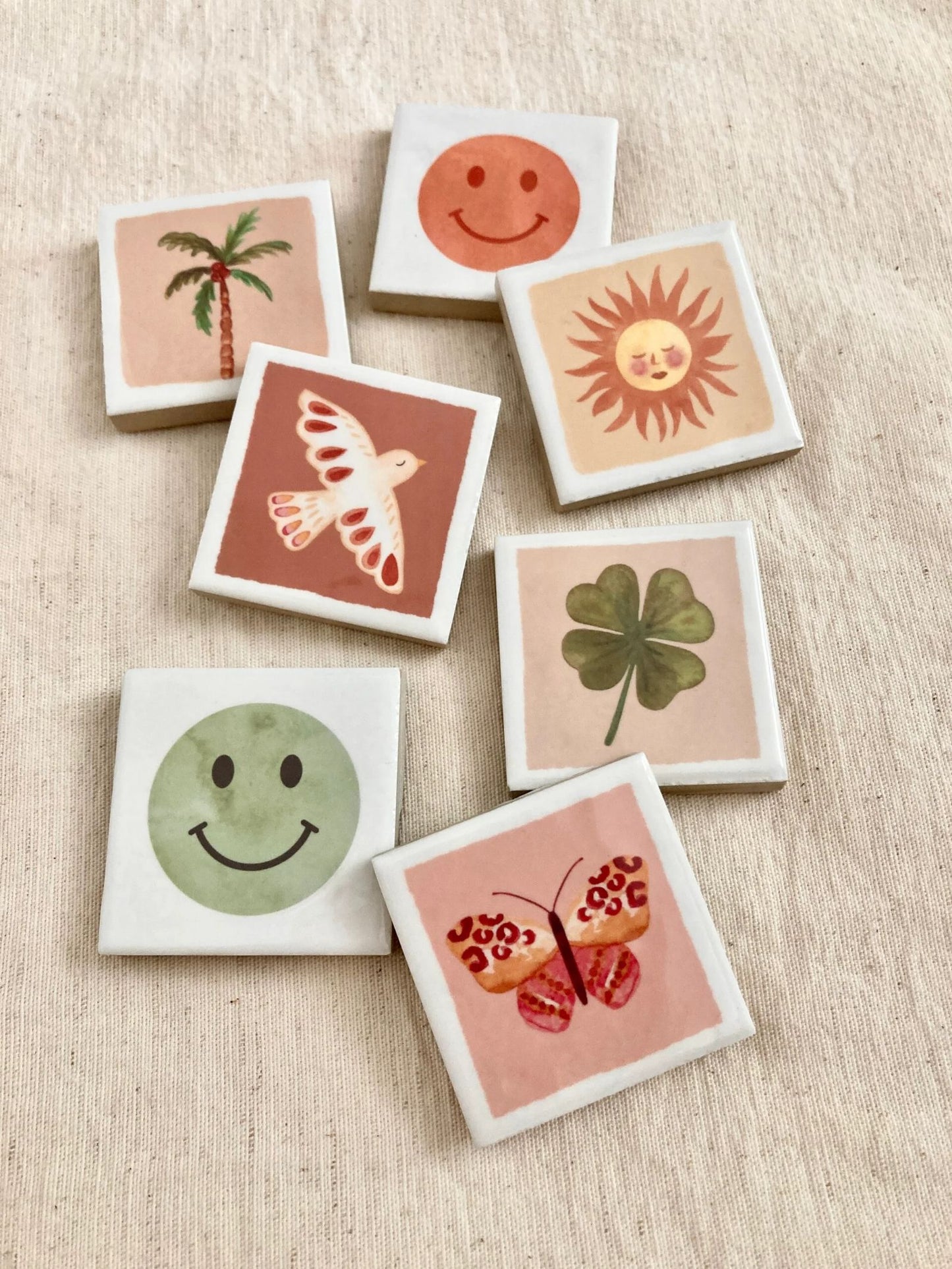 Mini tegeltje Liefs Karlijn - Smiley oranje
