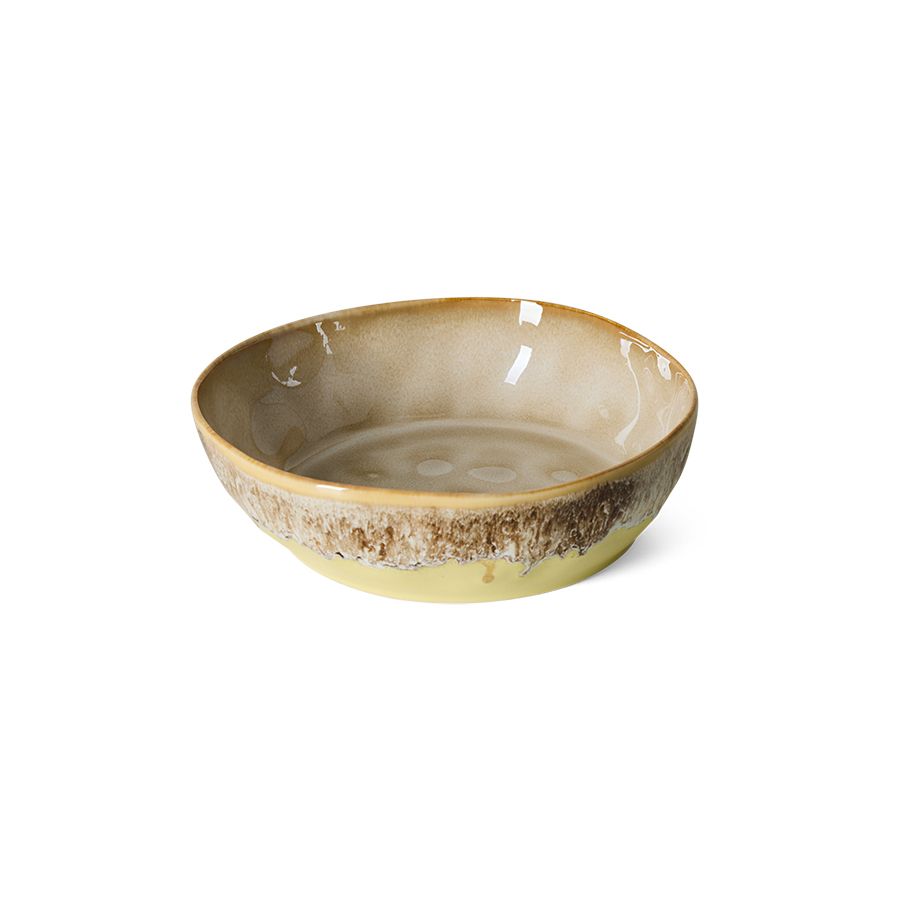 PRE-ORDER - HKLIVING - 70s ceramics: Pasta borden set van 2 - Custard