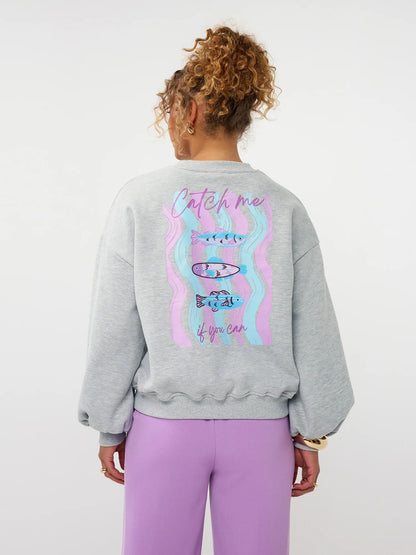 Ydence | Sweater Catch Me | Grey melange