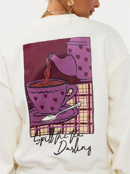 Ydence | Sweater Spill the tea | Ecru