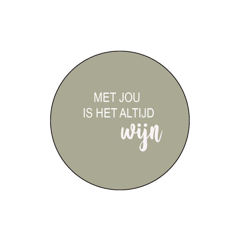 Onderzetter - Met jou is het altijd wijn