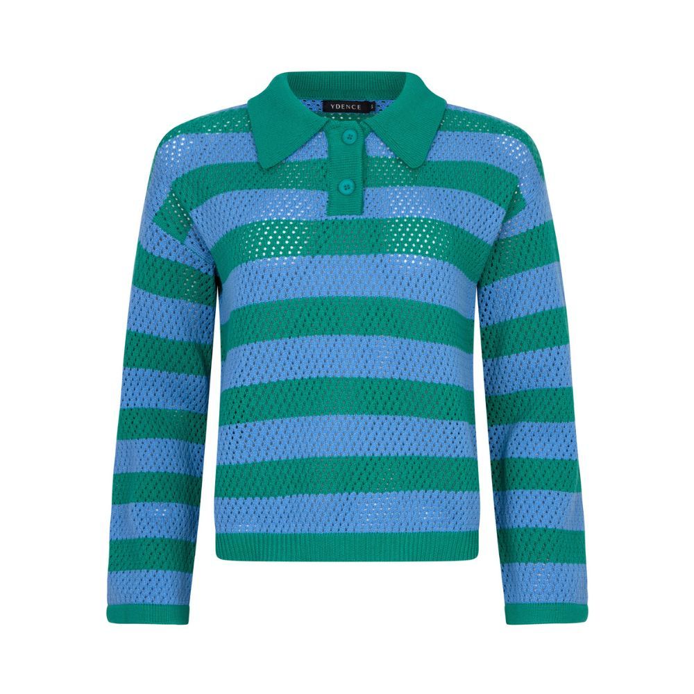 Ydence | Knitted Top Agnes | Blue/see Green