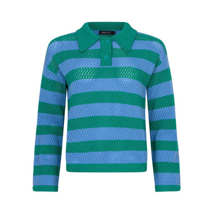 Ydence | Knitted Top Agnes | Blue/see Green
