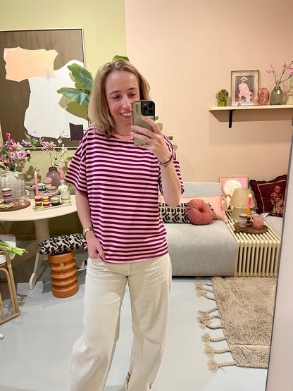 T-shirt Baudien - Donkerpaars Roze