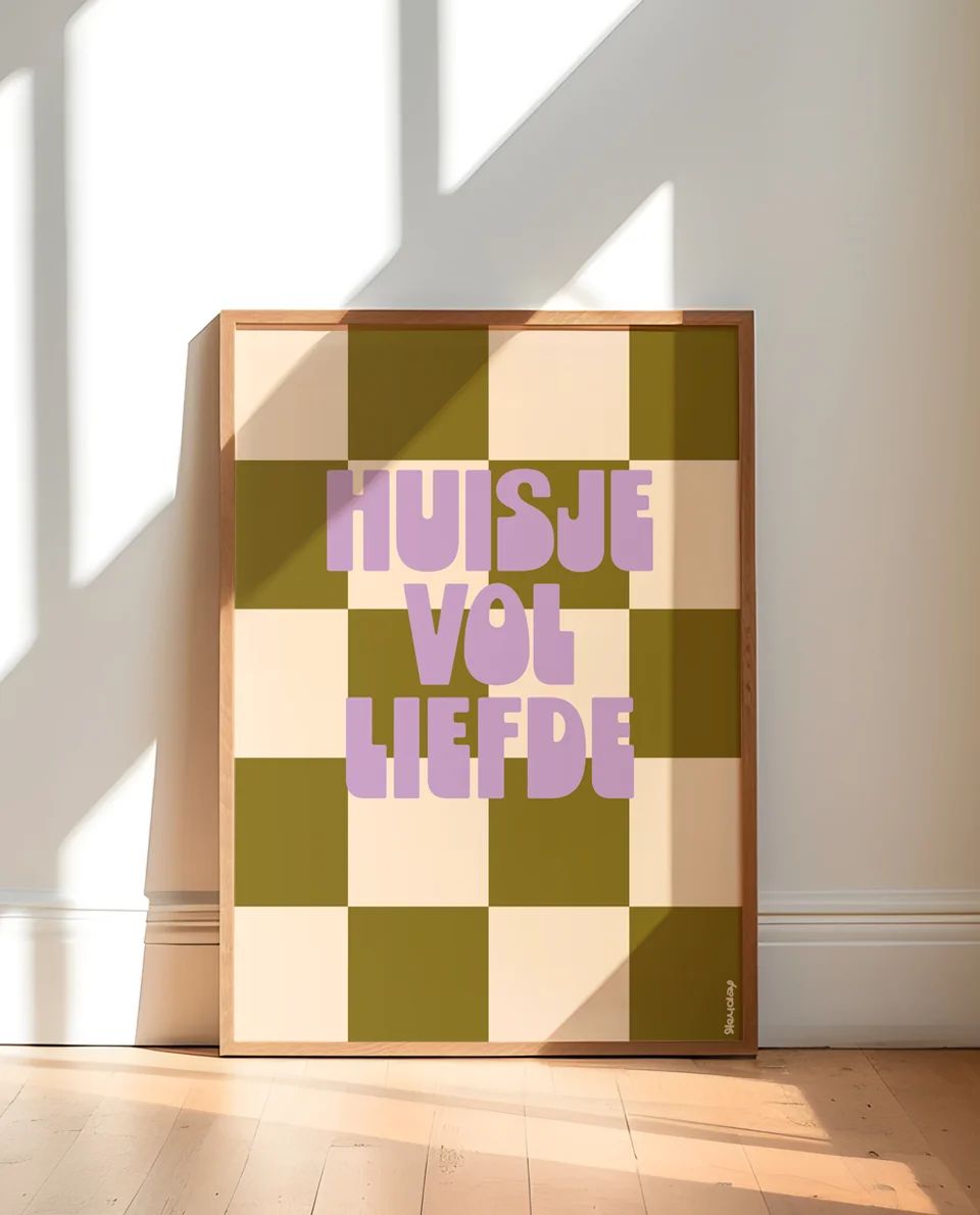 Heyday - Poster Huisje vol liefde - Groen