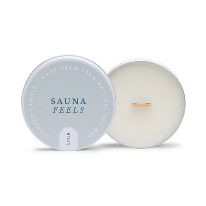 Azur Natural Bodycare - Geurkaars in blik - Sauna Feels