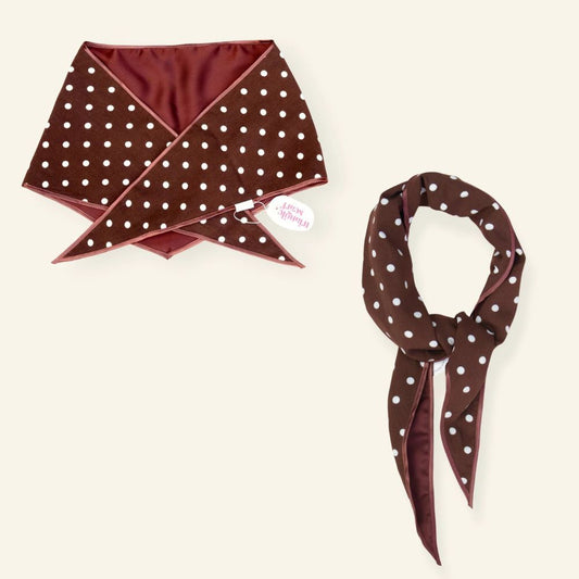 Mable Happiness - Triangle Scarf - Choco Dots