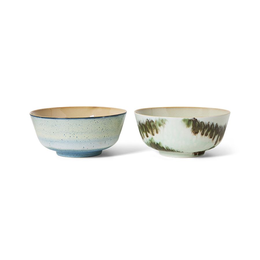 PRE ORDER - HKLIVING - 70s ramen bowl - blauw/groen