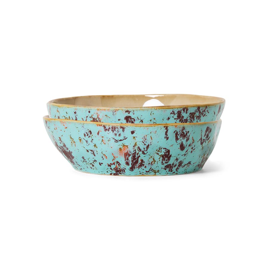 HKLIVING - 70s Pasta Borden set van 2 - Patina