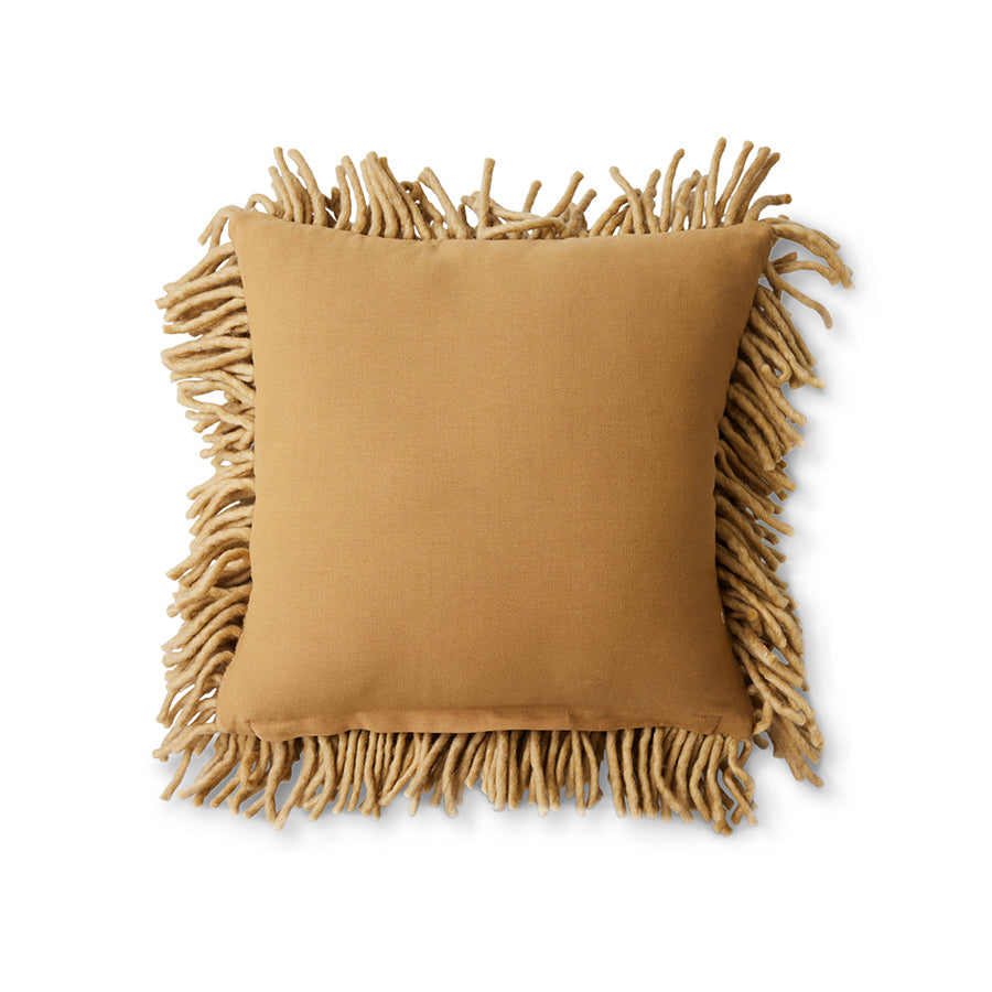 HKLIVING - Rugged Woolen Sierkussen - Olive
