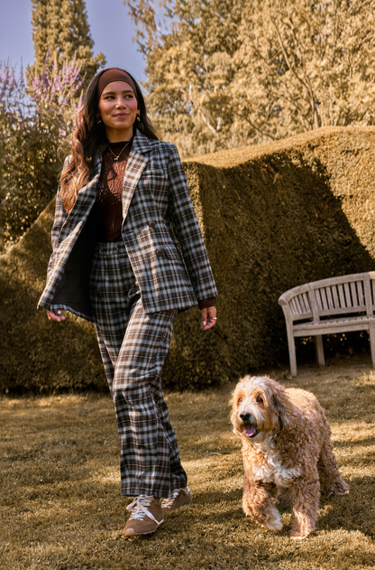 Ydence | Blazer Novalee | Brown/blue check