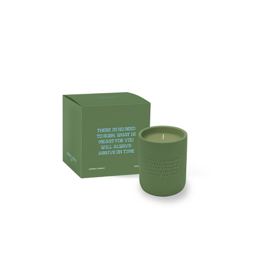 The Gift Label - Cemented Kaars - No need to rush Groen
