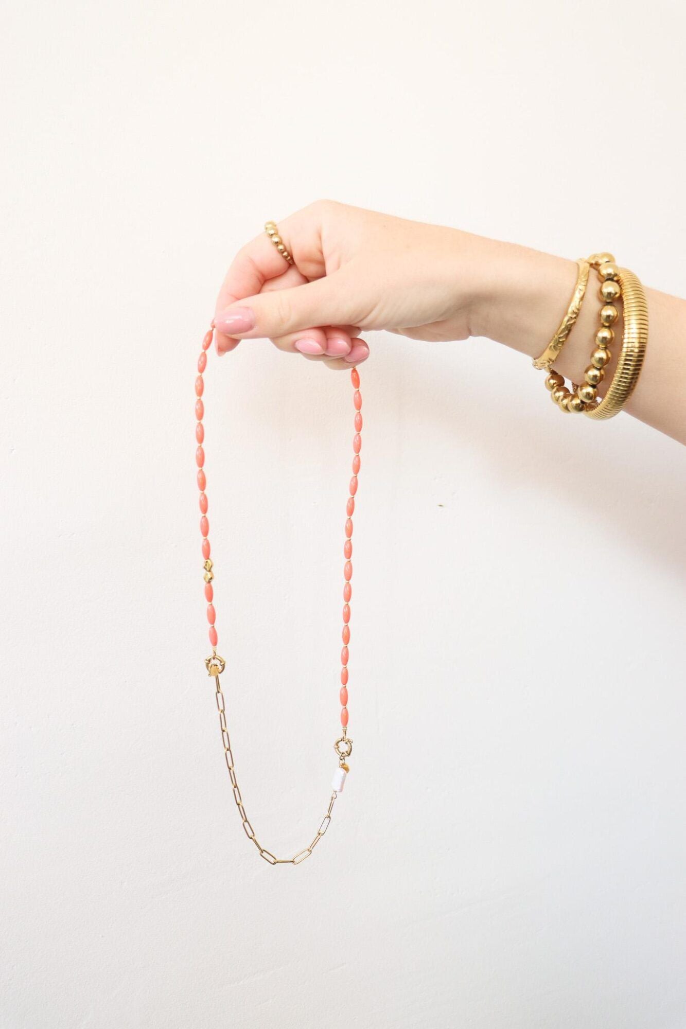 Label Kiki - Peachy Baby Long Necklace Gold