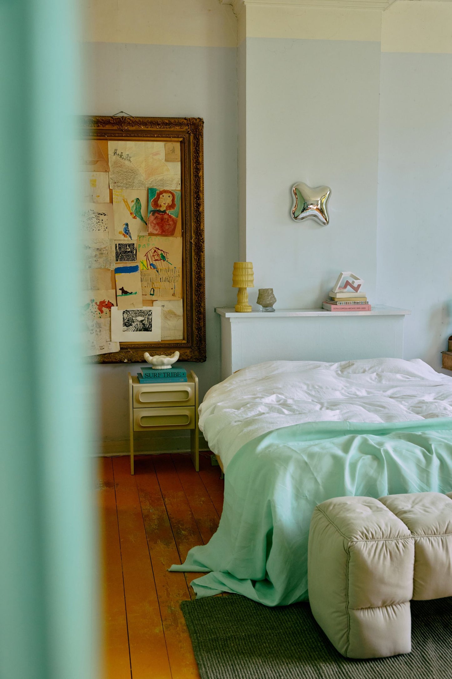 HKLIVING - Brut textured glass vase - Sage