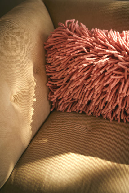 HKLIVING - Rugged Woolen Sierkussen - Pink