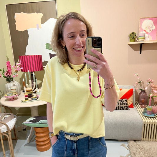 T-shirt Boxy - Pastelgeel