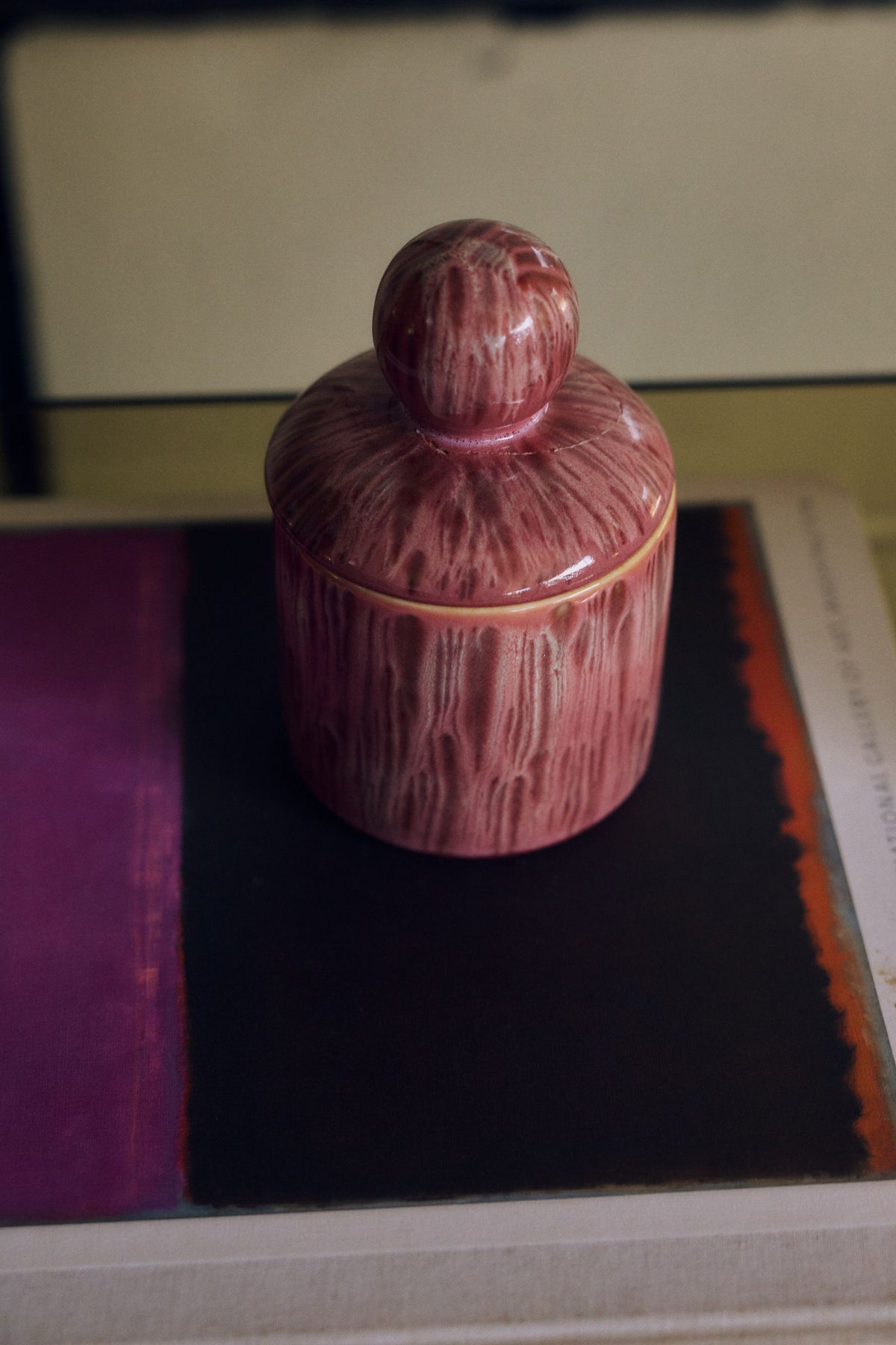 PRE-ODRER HKLIVING - 70s ceramics: Storage jar small - Rhubarb