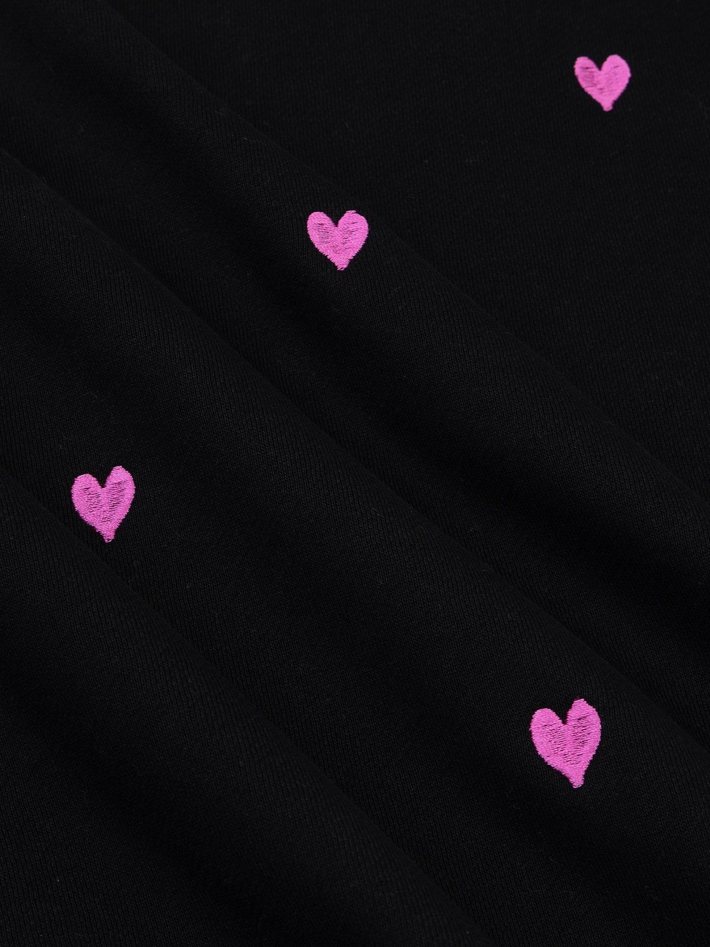 Ydence | Sweater Hearts | Black/fuchsia purple