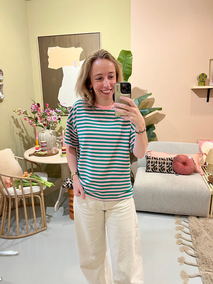 T-shirt Baudien - Groen Roze