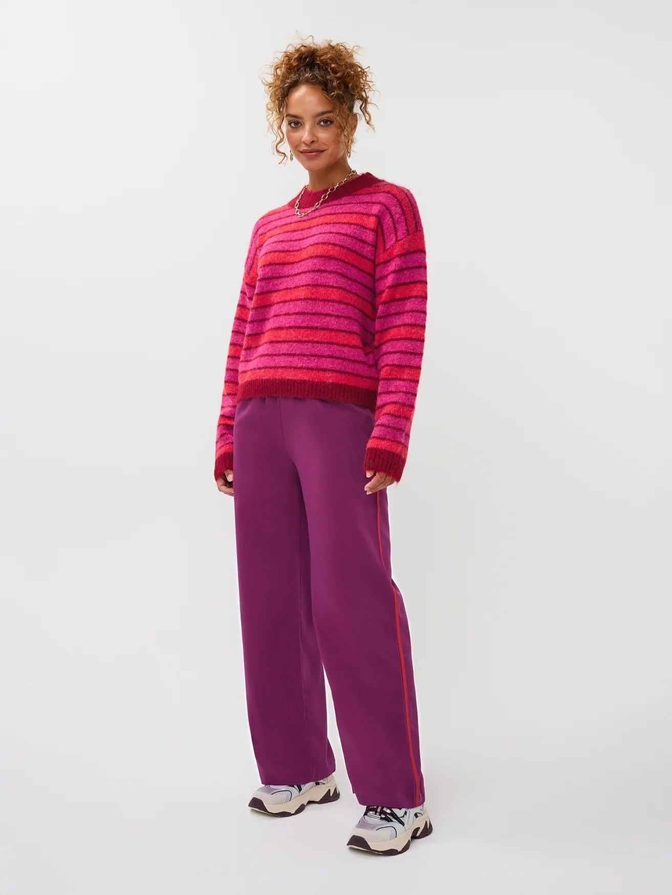 Ydence | Knitted Sweater Aria | Fuchsia/red