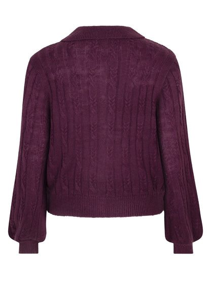 Ydence | Knitted top Colette | Aubergine