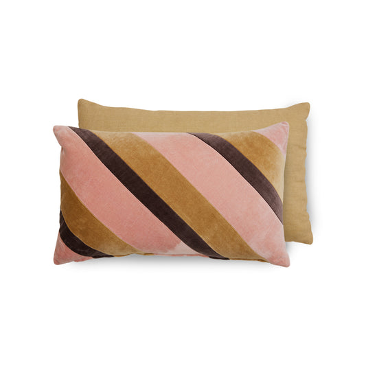 HKLIVING - Striped Velvet Sierkussen - Sunkissed