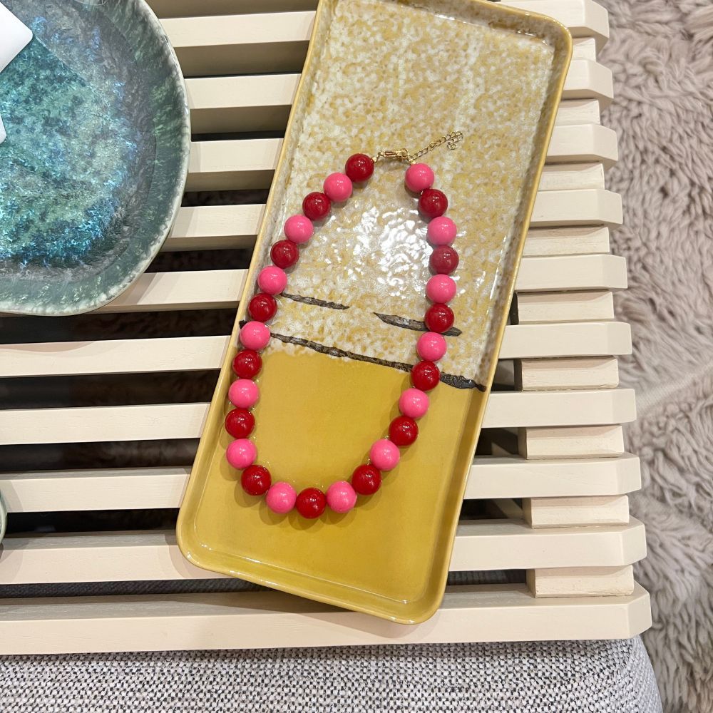 Kralenketting - Donkerrood/fuchsia