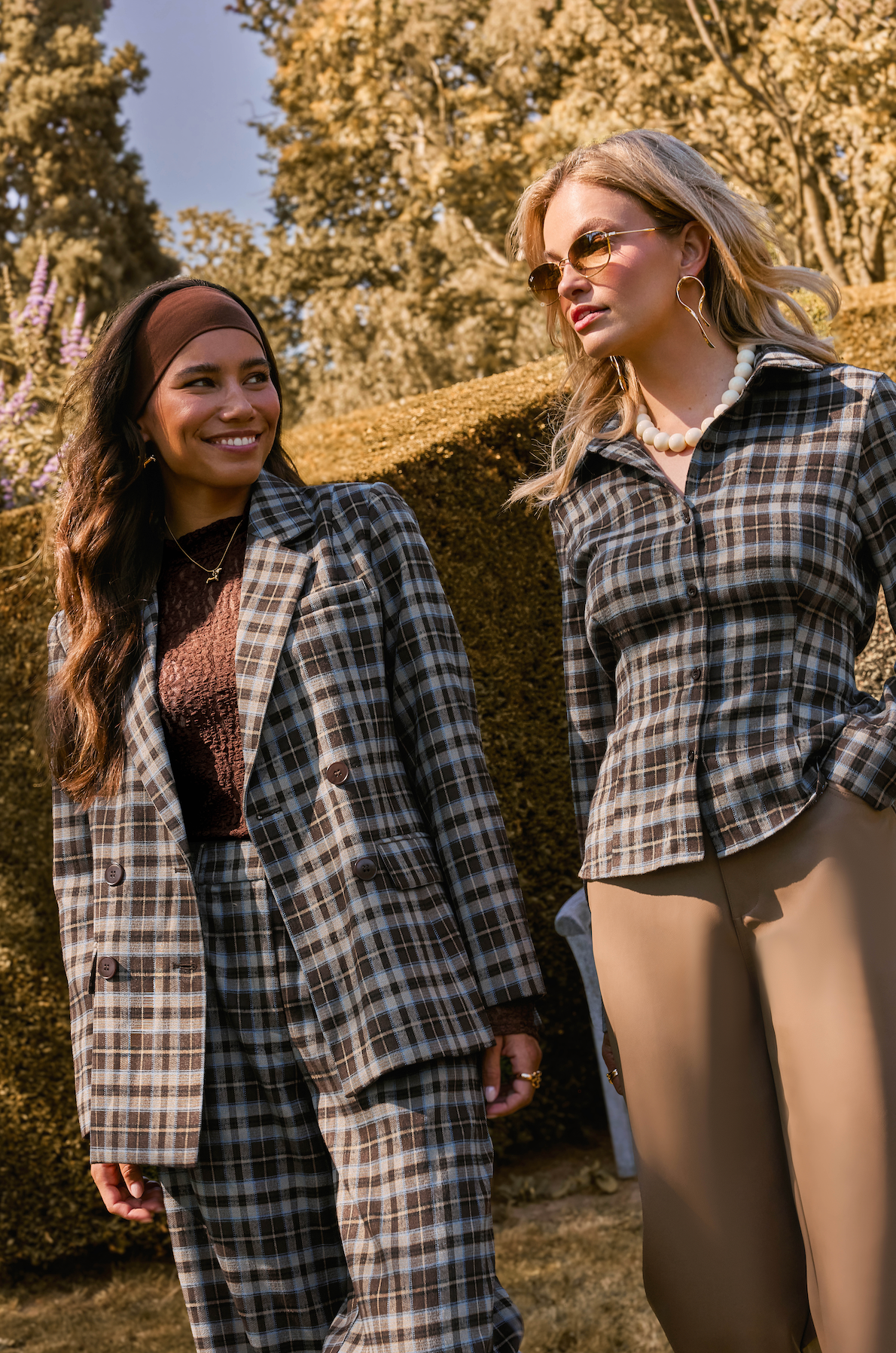 Ydence | Blazer Novalee | Brown/blue check