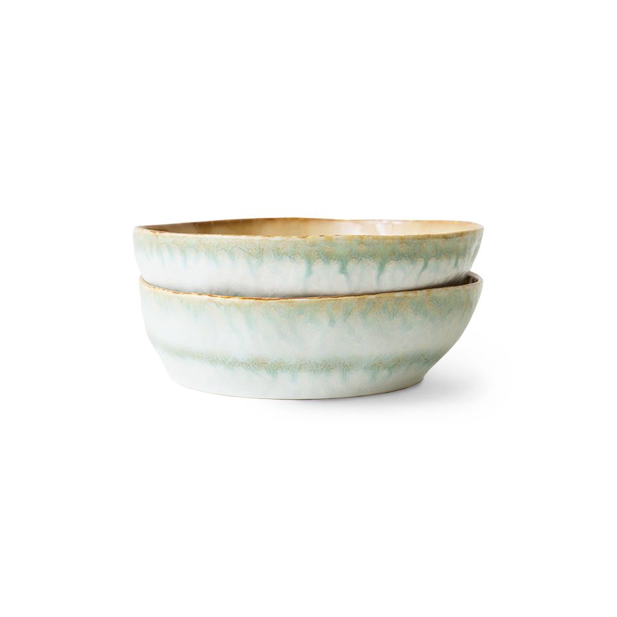 HKLIVING - 70s Pasta Borden set van 2 - Petal