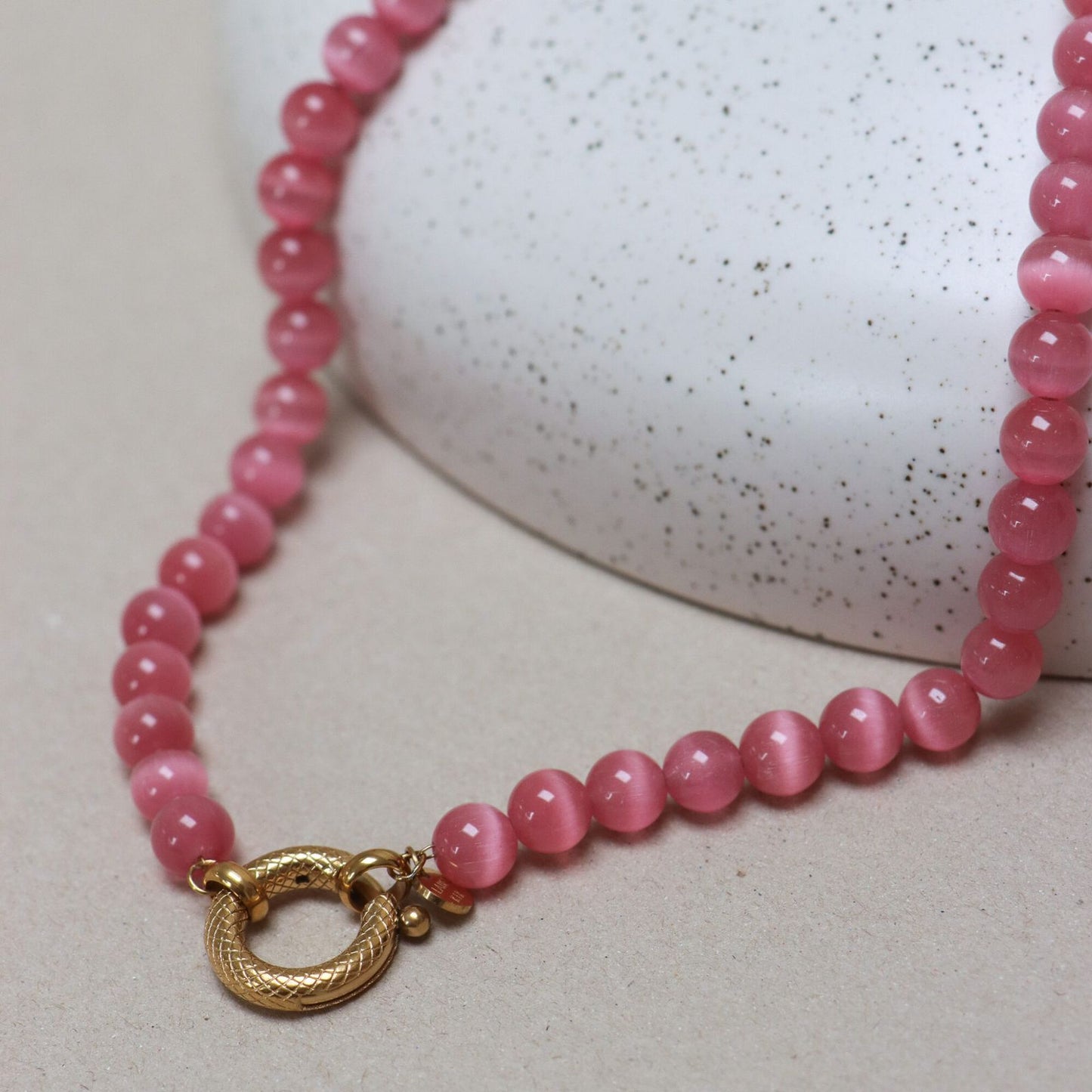 Label Kiki - Pink snake necklace gold