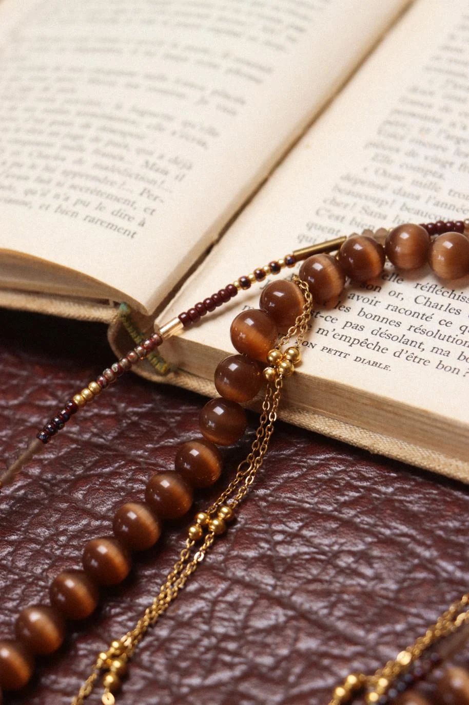 Label Kiki - Necklace Gold - Chique brown