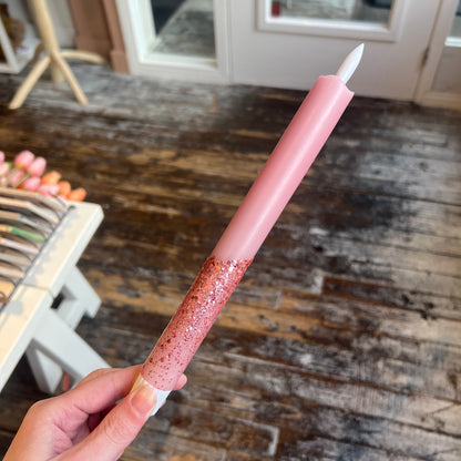 Led Kaars - Glitter Zachtroze