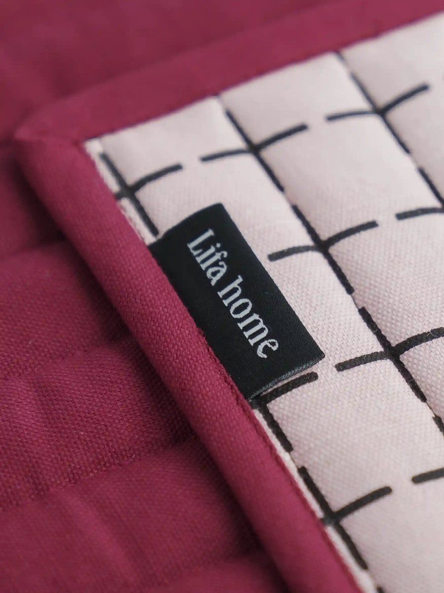 Lifa Home - Pannenlappen set van 2 - Vivid Pink Burgundy