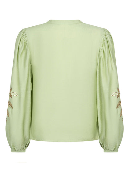 Ydence | Blouse Rose | Soft green