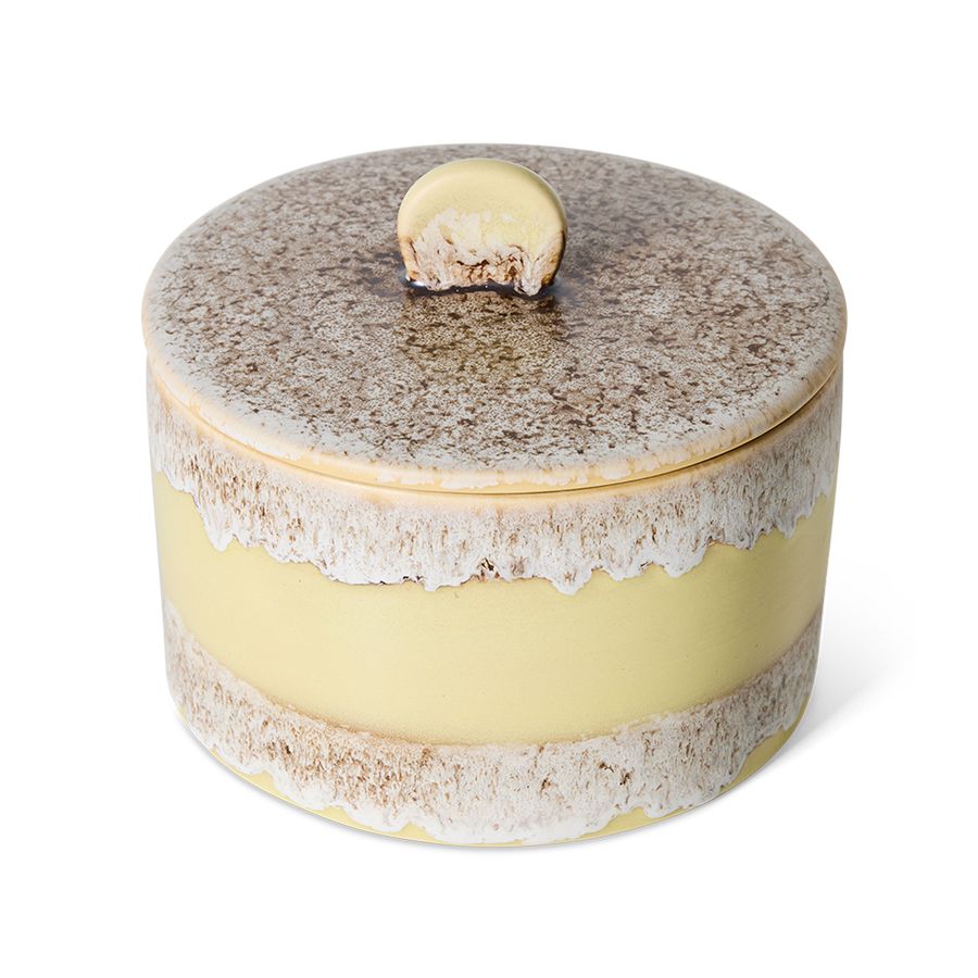 PRE-ORDER - HKLIVING - 70s ceramics: Cookie jar - Custard