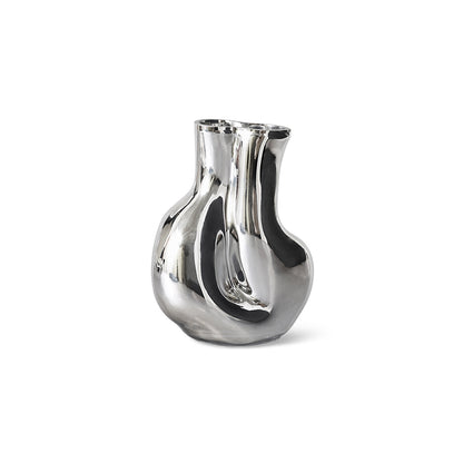 HKLIVING - Gleam Glazen Vaas - Chrome Medium