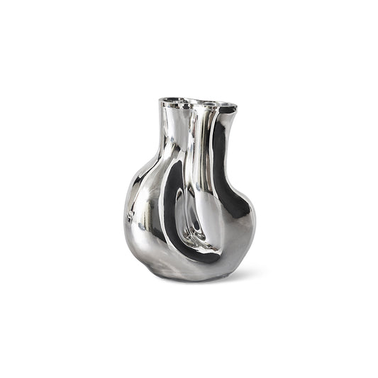 HKLIVING - Gleam Glazen Vaas - Chrome Medium