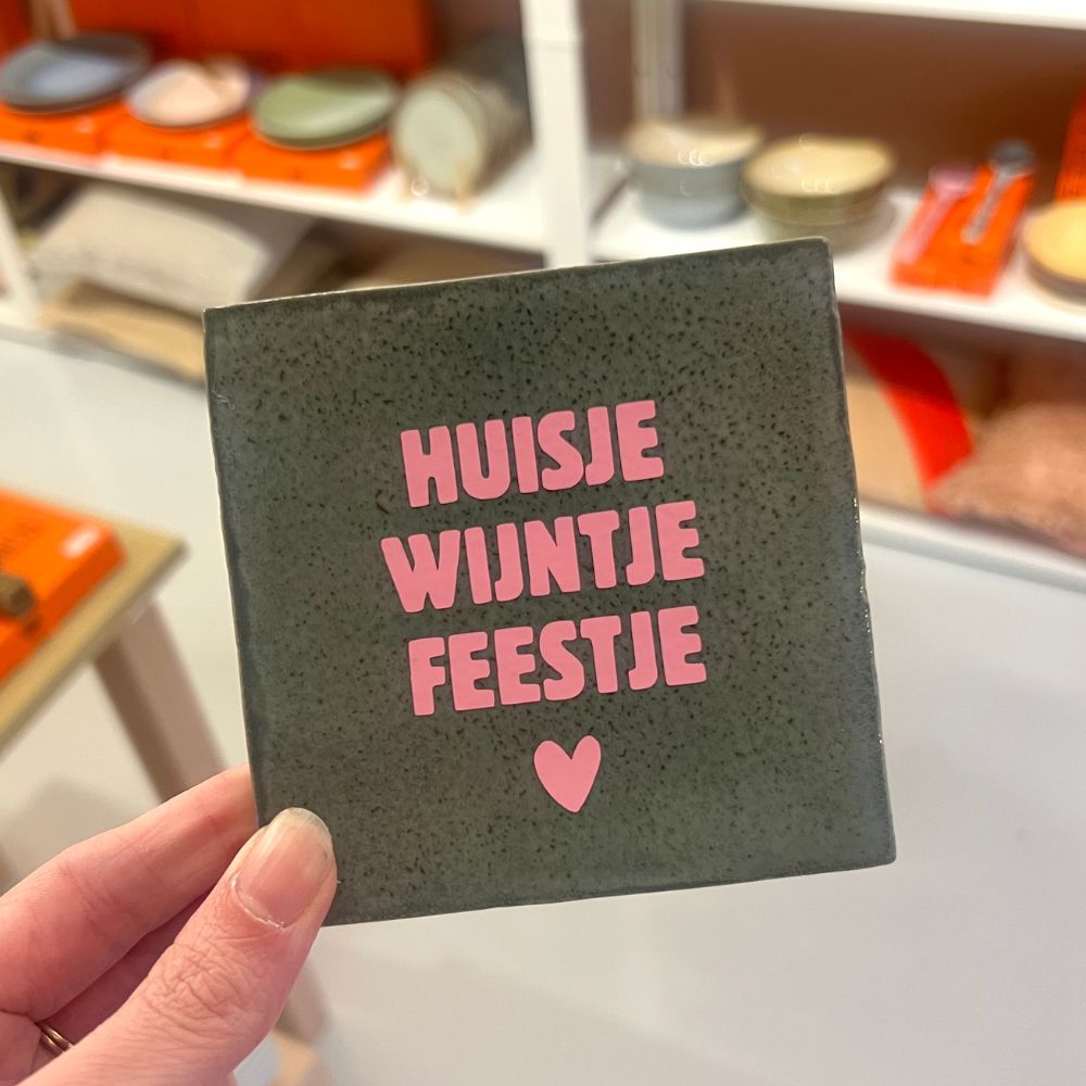 Tegeltje - Huisje Wijntje Feestje